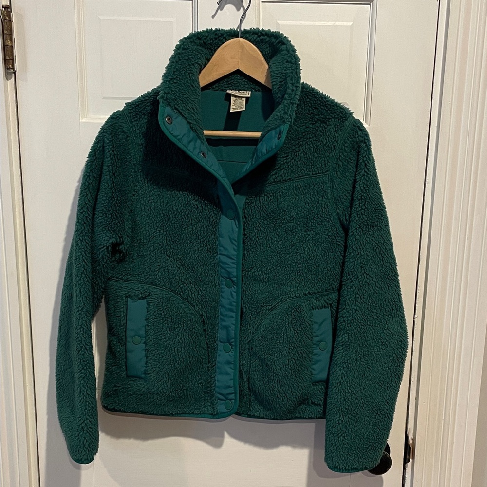 L.L. Bean Women’s Sherpa Fleece Jacket Green XS
